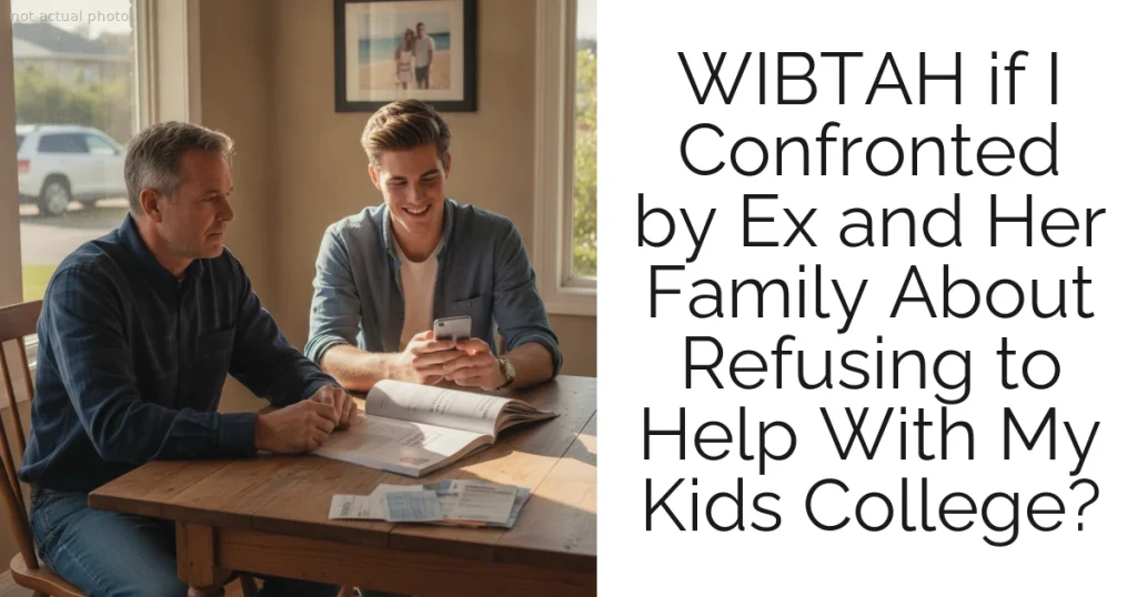 WIBTAH if I Confronted by Ex and Her Family About Refusing to Help With My Kids College?