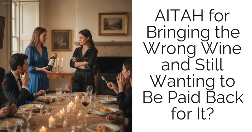 AITAH for Bringing the Wrong Wine and Still Wanting to Be Paid Back for It?
