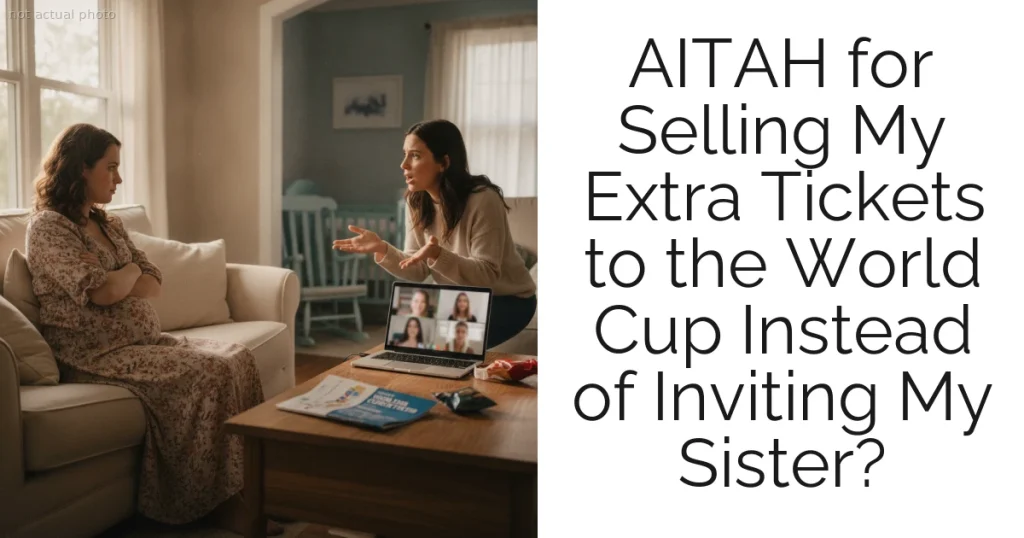 AITAH for Selling My Extra Tickets to the World Cup Instead of Inviting My Sister?