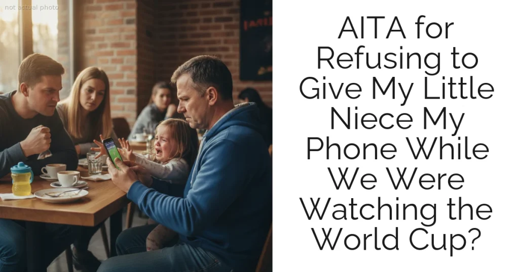 AITA for Refusing to Give My Little Niece My Phone While We Were Watching the World Cup?