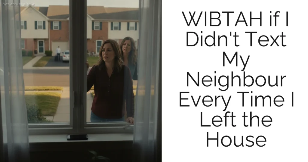 WIBTAH if I Didn't Text My Neighbour Every Time I Left the House