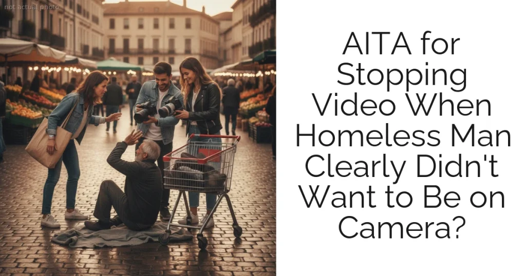 AITA for Stopping Video When Homeless Man Clearly Didn't Want to Be on Camera?