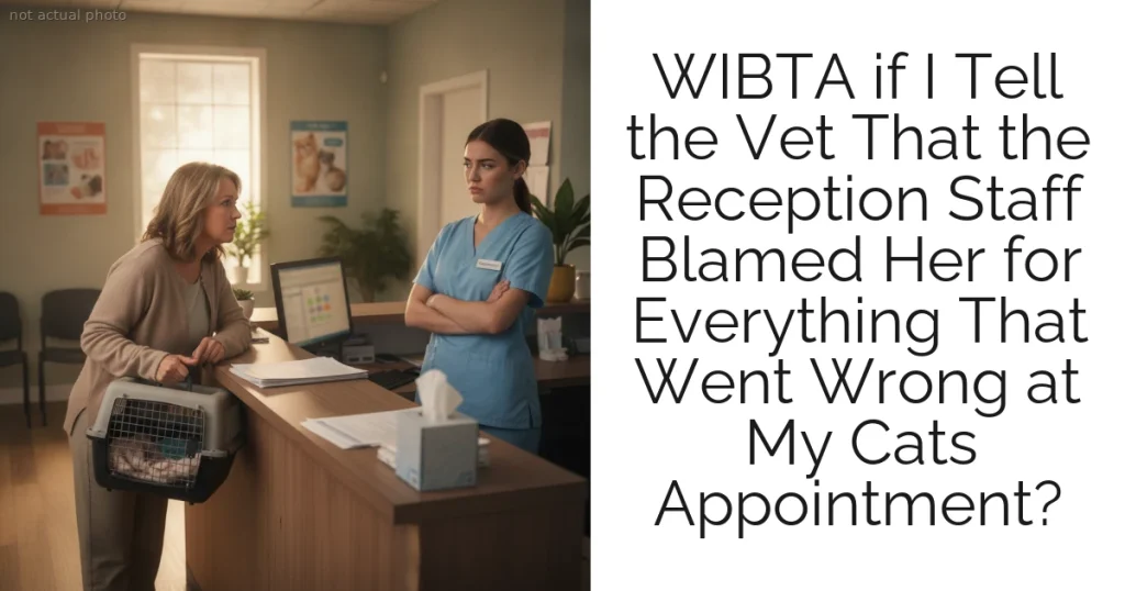 WIBTA if I Tell the Vet That the Reception Staff Blamed Her for Everything That Went Wrong at My Cats Appointment?