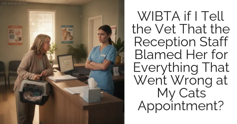 WIBTA if I Tell the Vet That the Reception Staff Blamed Her for Everything That Went Wrong at My Cats Appointment?
