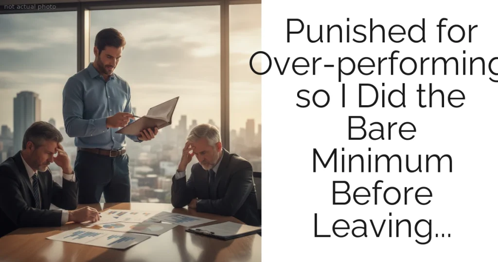 Punished for Over-performing, so I Did the Bare Minimum Before Leaving...