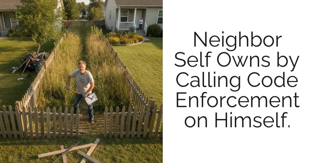 Neighbor Self Owns by Calling Code Enforcement on Himself.