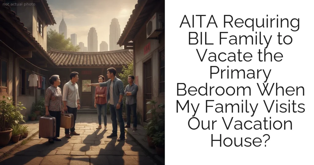 AITA Requiring BIL Family to Vacate the Primary Bedroom When My Family Visits Our Vacation House?
