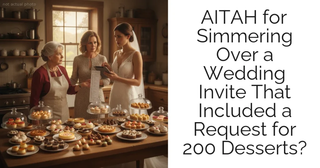 AITAH for Simmering Over a Wedding Invite That Included a Request for 200 Desserts?