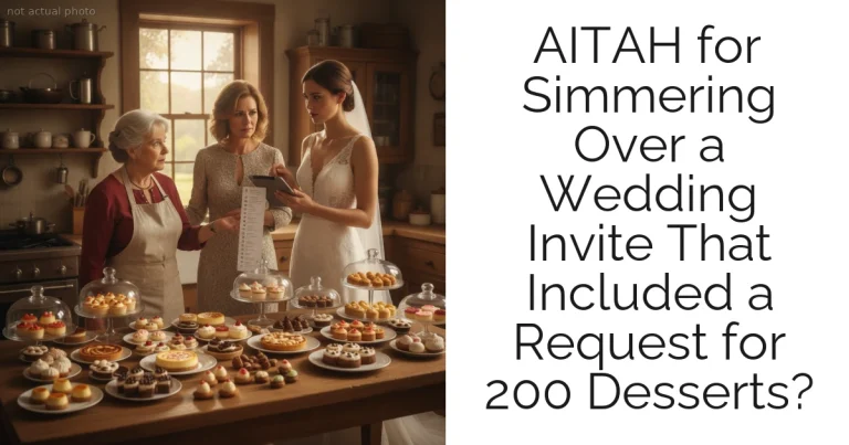 AITAH for Simmering Over a Wedding Invite That Included a Request for 200 Desserts?