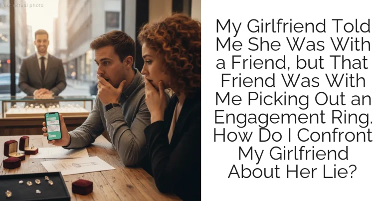 My Girlfriend Told Me She Was With a Friend, but That Friend Was With Me Picking Out an Engagement Ring. How Do I Confront My Girlfriend About Her Lie?