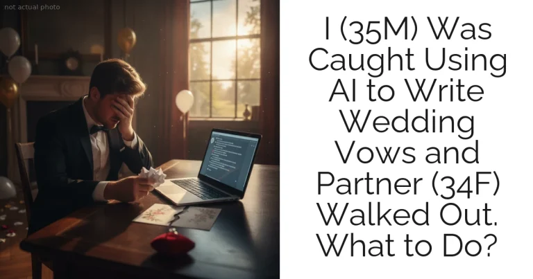 I (35M) Was Caught Using AI to Write Wedding Vows and Partner (34F) Walked Out. What to Do?