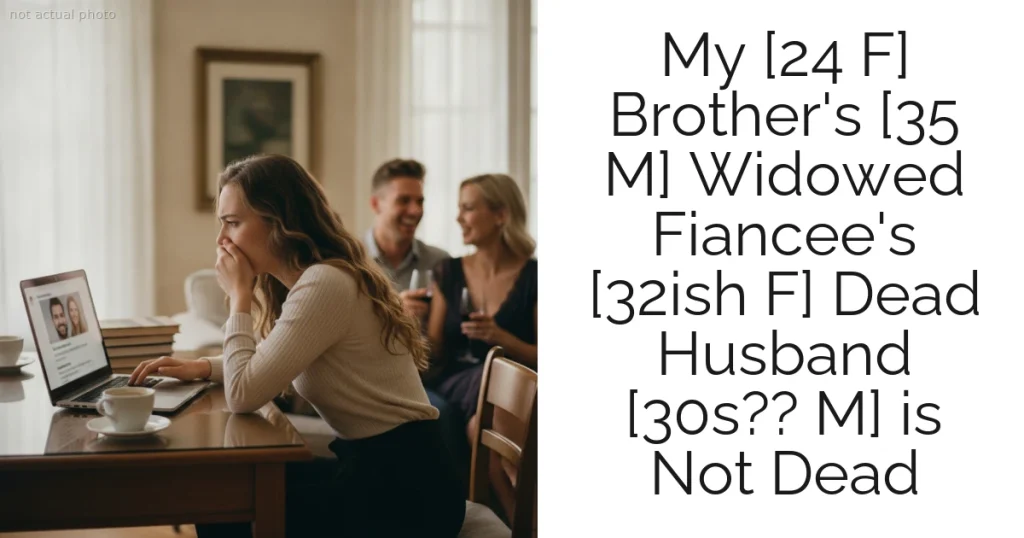 My [24 F] Brother's [35 M] Widowed Fiancee's [32ish F] Dead Husband [30s?? M] is Not Dead