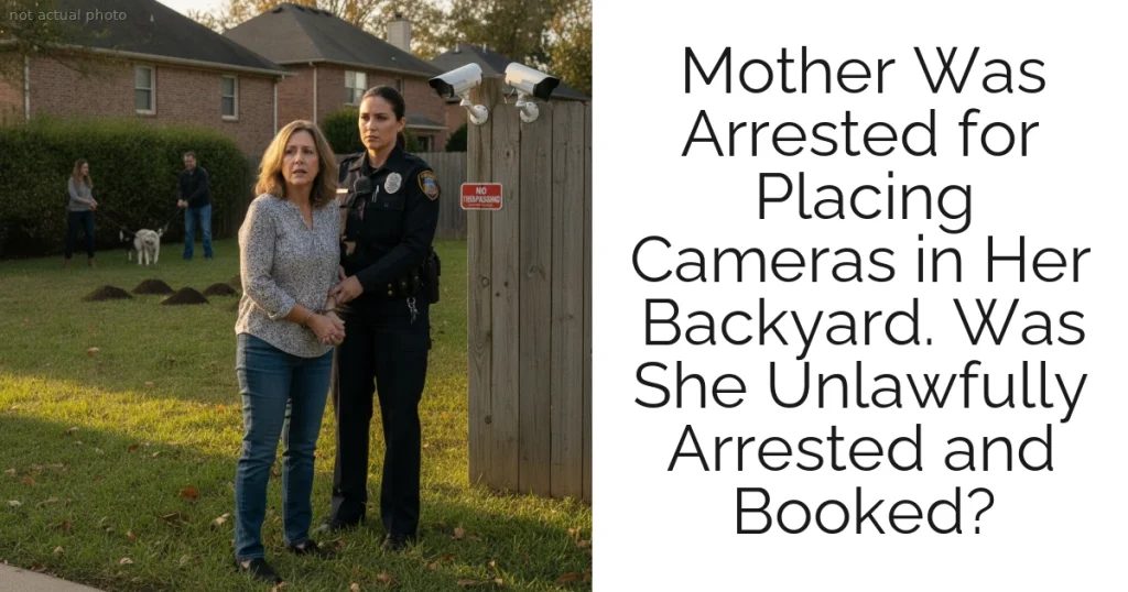 Mother Was Arrested for Placing Cameras in Her Backyard. Was She Unlawfully Arrested and Booked?