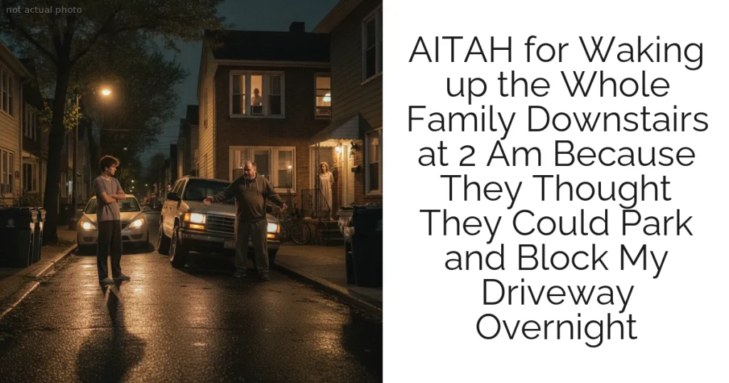 AITAH for Waking up the Whole Family Downstairs at 2 Am Because They Thought They Could Park and Block My Driveway Overnight