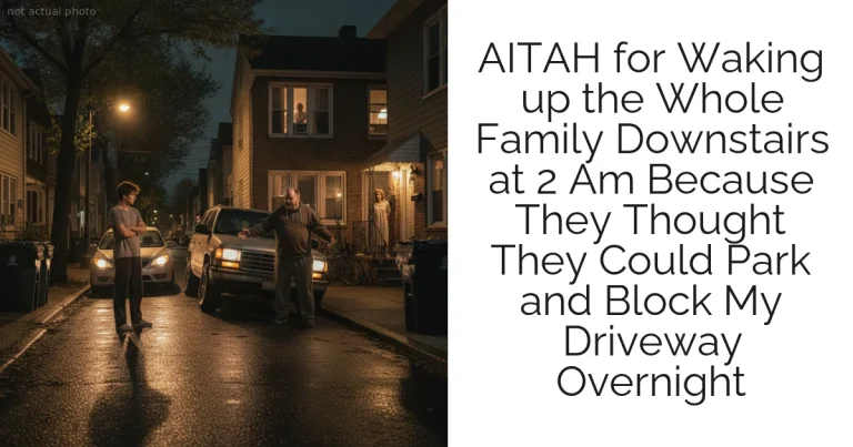 AITAH for Waking up the Whole Family Downstairs at 2 Am Because They Thought They Could Park and Block My Driveway Overnight