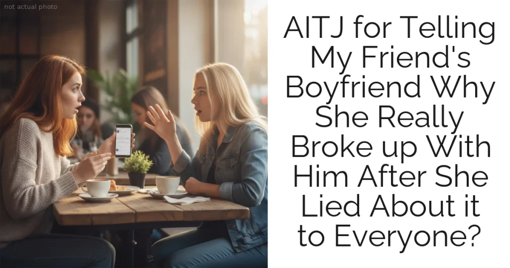 AITJ for Telling My Friend's Boyfriend Why She Really Broke up With Him After She Lied About it to Everyone?