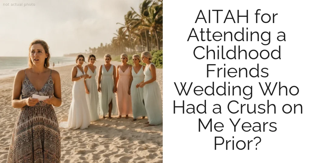 AITAH for Attending a Childhood Friends Wedding Who Had a Crush on Me Years Prior?