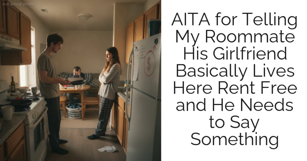 AITA for Telling My Roommate His Girlfriend Basically Lives Here Rent Free and He Needs to Say Something