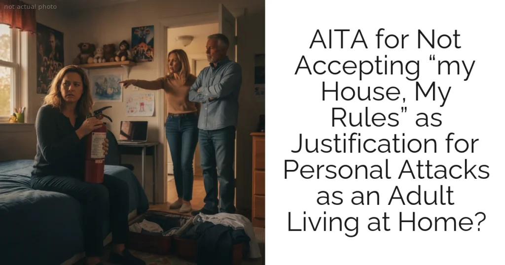 AITA for Not Accepting “my House, My Rules” as Justification for Personal Attacks as an Adult Living at Home?