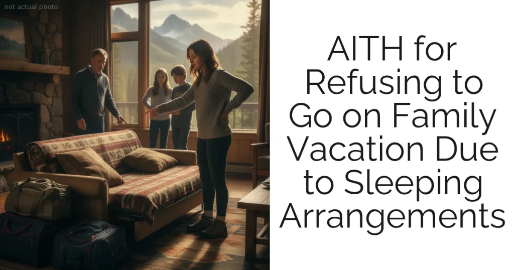 AITH for Refusing to Go on Family Vacation Due to Sleeping Arrangements