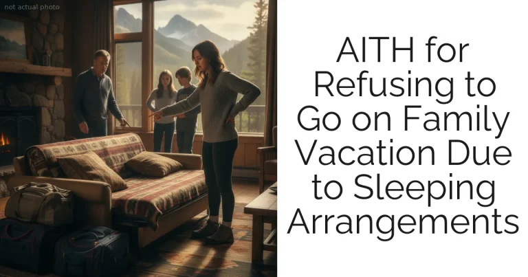 AITH for Refusing to Go on Family Vacation Due to Sleeping Arrangements