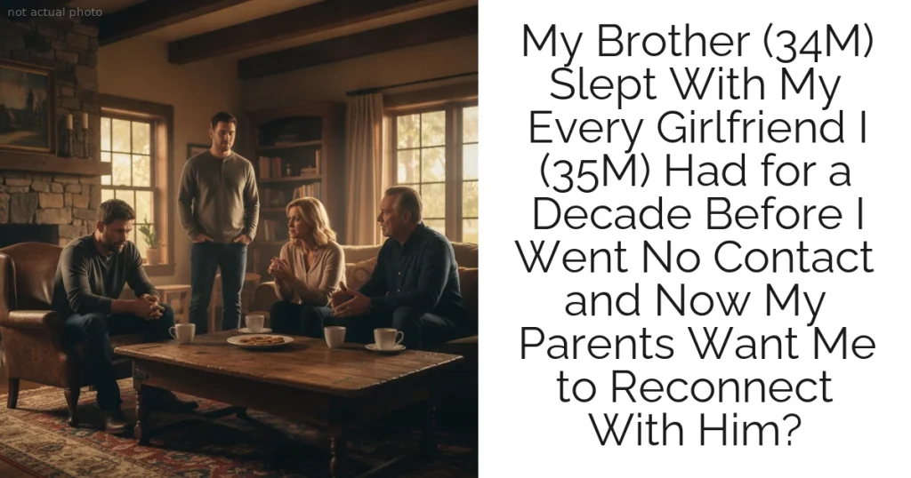 My Brother (34M) Slept With My Every Girlfriend I (35M) Had for a Decade Before I Went No Contact and Now My Parents Want Me to Reconnect With Him?