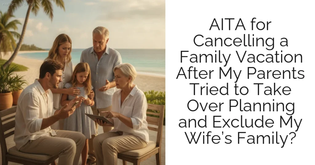 AITA for Cancelling a Family Vacation After My Parents Tried to Take Over Planning and Exclude My Wife’s Family?