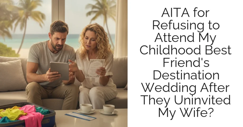 AITA for Refusing to Attend My Childhood Best Friend's Destination Wedding After They Uninvited My Wife?