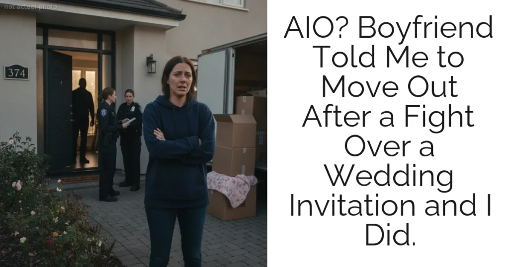 AIO? Boyfriend Told Me to Move Out After a Fight Over a Wedding Invitation and I Did.
