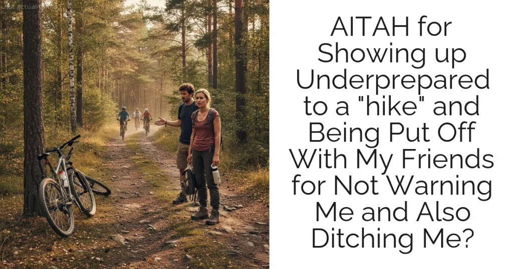 AITAH for Showing up Underprepared to a "hike" and Being Put Off With My Friends for Not Warning Me and Also Ditching Me?