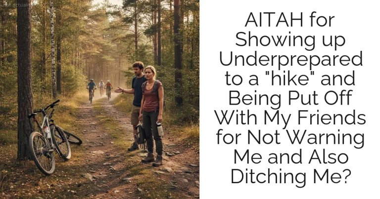 AITAH for Showing up Underprepared to a "hike" and Being Put Off With My Friends for Not Warning Me and Also Ditching Me?