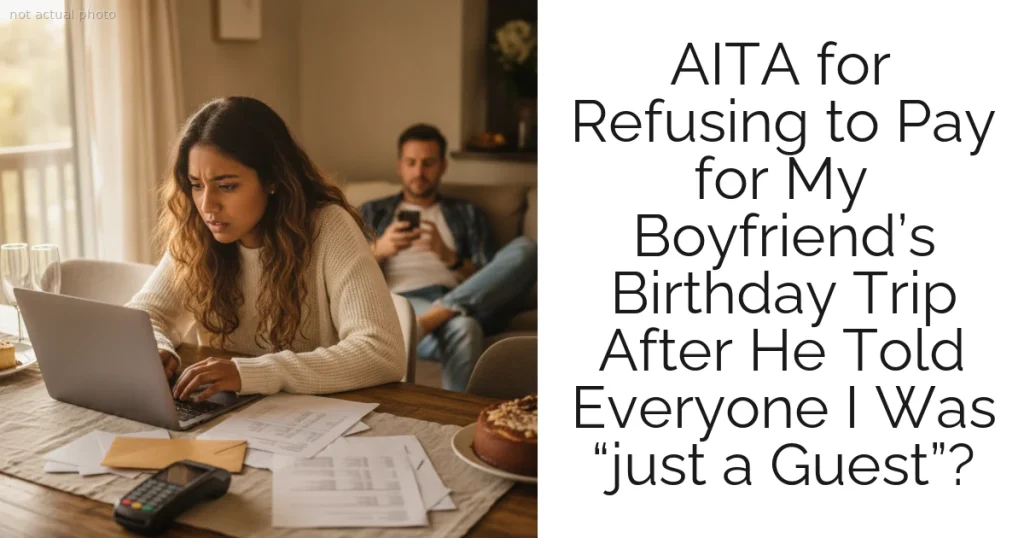 AITA for Refusing to Pay for My Boyfriend’s Birthday Trip After He Told Everyone I Was “just a Guest”?