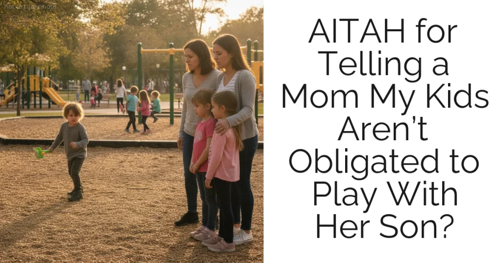 AITAH for Telling a Mom My Kids Aren’t Obligated to Play With Her Son?