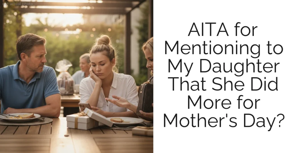 AITA for Mentioning to My Daughter That She Did More for Mother's Day?