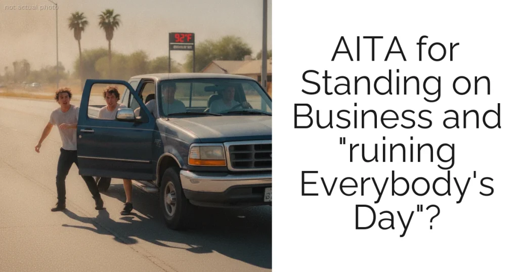 AITA for Standing on Business and "ruining Everybody's Day"?