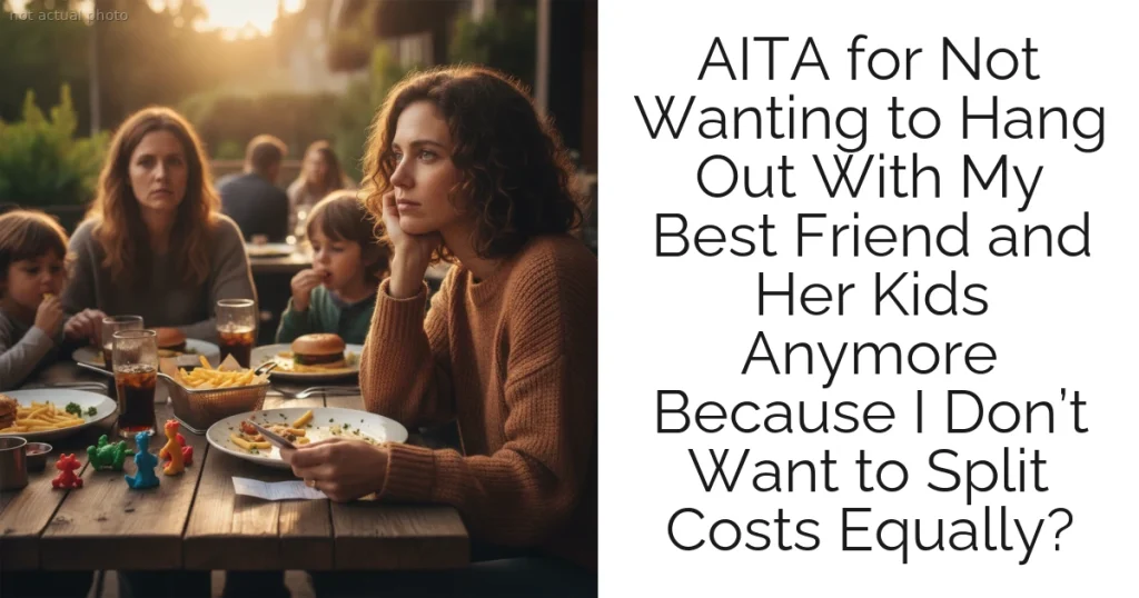 AITA for Not Wanting to Hang Out With My Best Friend and Her Kids Anymore Because I Don’t Want to Split Costs Equally?