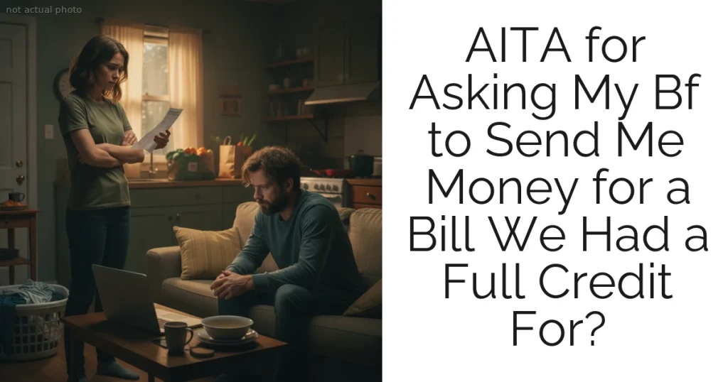 AITA for Asking My Bf to Send Me Money for a Bill We Had a Full Credit For?