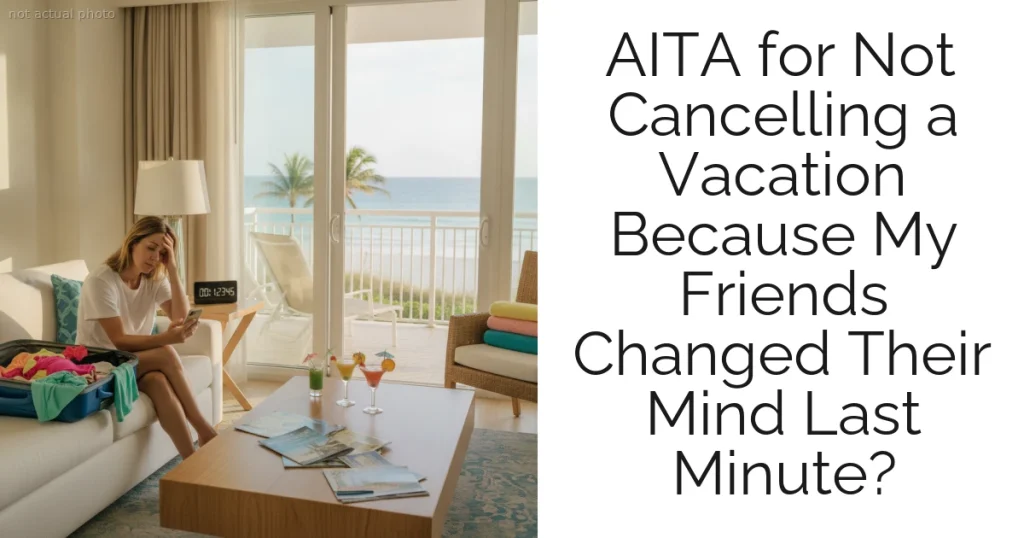 AITA for Not Cancelling a Vacation Because My Friends Changed Their Mind Last Minute?