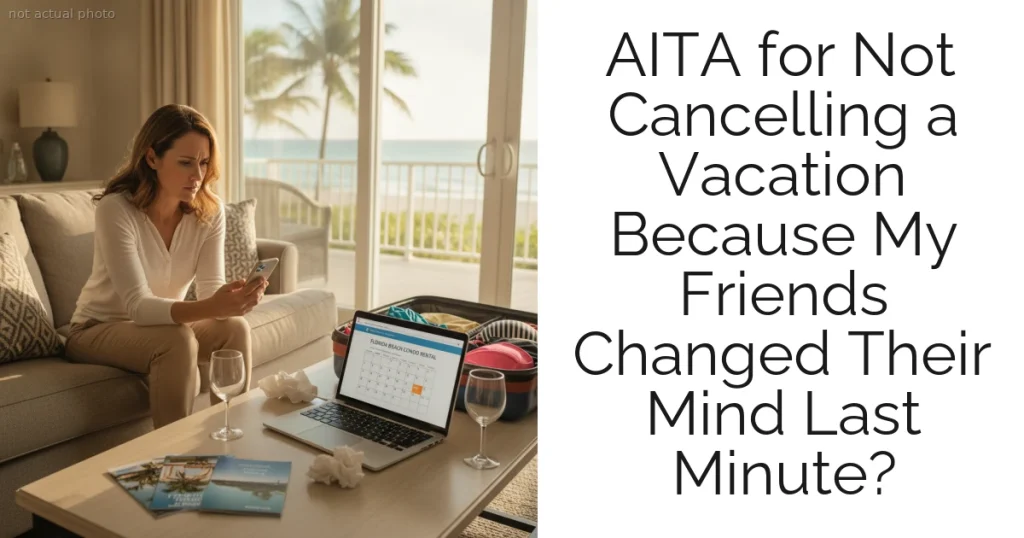 AITA for Not Cancelling a Vacation Because My Friends Changed Their Mind Last Minute?