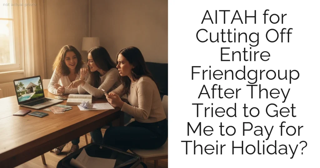 AITAH for Cutting Off Entire Friendgroup After They Tried to Get Me to Pay for Their Holiday?