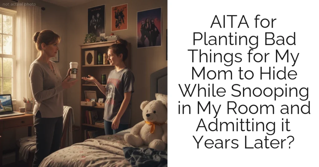 AITA for Planting Bad Things for My Mom to Hide While Snooping in My Room and Admitting it Years Later?
