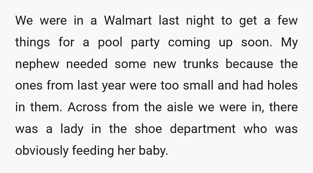 We were in a Walmart last night to get a few things for a pool party coming up soon. My nephew needed some new trunks because the ones from last...