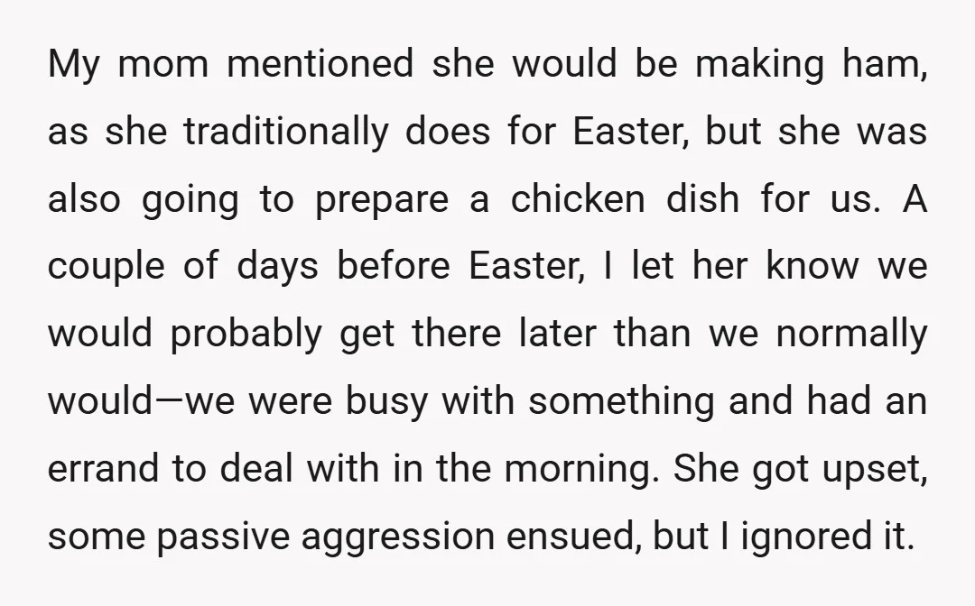 My mom mentioned she would be making ham, as she traditionally does for Easter, but she was also going to prepare a chicken dish for us. A couple of days...