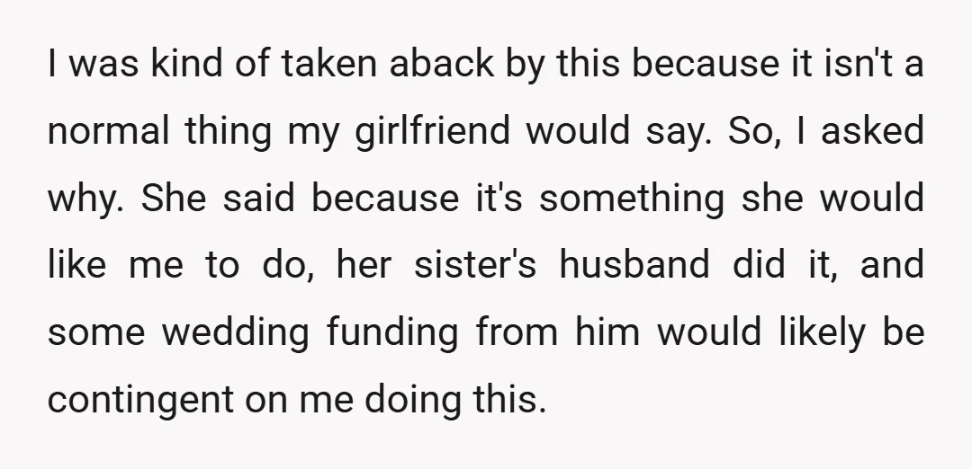 I was kind of taken aback by this because it isn't a normal thing my girlfriend would say. So, I asked why. She said because it's something she would like...
