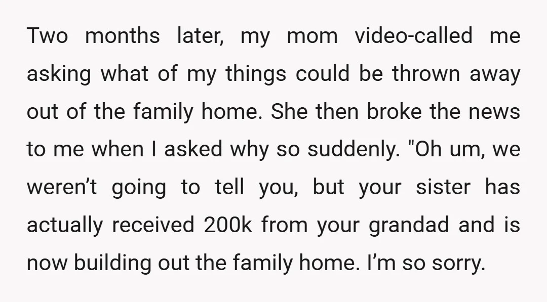 Two months later, my mom video-called me asking what of my things could be thrown away out of the family home. She then broke the news to me when I...