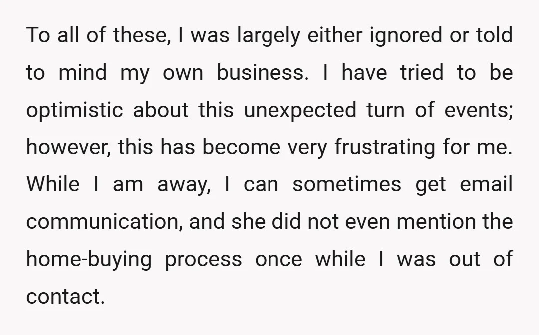 To all of these, I was largely either ignored or told to mind my own business. I have tried to be optimistic about this unexpected turn of events; however, this...
