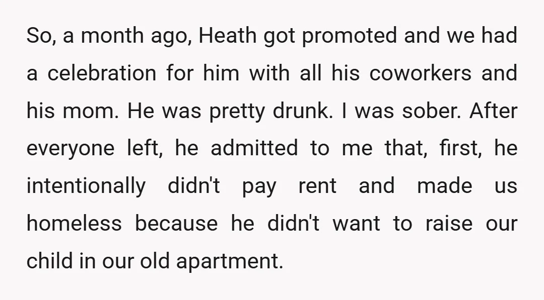 So, a month ago, Heath got promoted and we had a celebration for him with all his coworkers and his mom. He was pretty drunk. I was sober. After everyone...