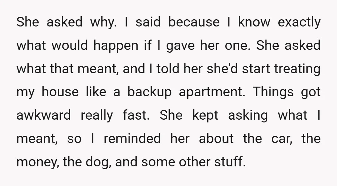 I wasn't trying to make some speech; I was honestly getting annoyed because she kept pushing after I'd already answered. Then she started crying. Not yelling, not screaming, just crying....