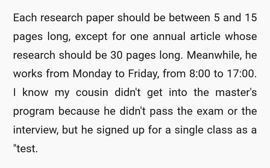 Each research paper should be between 5 and 15 pages long, except for one annual article whose research should be 30 pages long. Meanwhile, he works from Monday to Friday,...