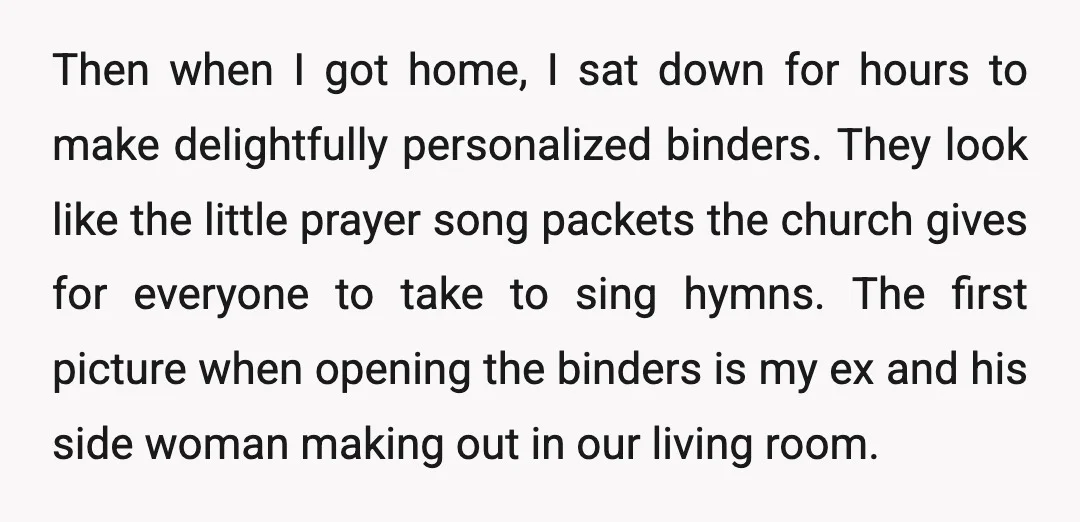 Then when I got home, I sat down for hours to make delightfully personalized binders. They look like the little prayer song packets the church gives for everyone to take...